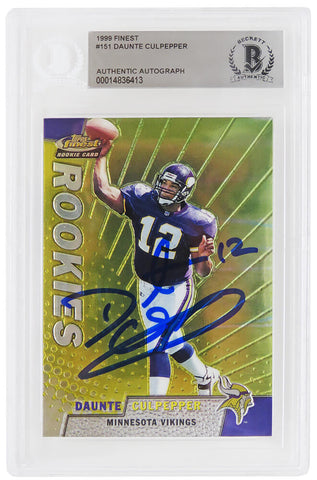 Daunte Culpepper autographed 1999 Topps Finest Rookie Card #151 (Beckett)