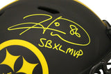 Hines Ward Signed Pittsburgh Steelers F/S Eclipse Helmet SB MVP BAS 30398