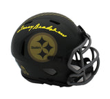 Terry Bradshaw Signed Pittsburgh Steelers Speed Salute To Service 4 Mini Helmet