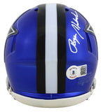 Cowboys Roger Staubach Authentic Signed Flash Speed Mini Helmet BAS Witnessed
