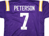 LSU TIGERS PATRICK PETERSON AUTOGRAPHED PURPLE JERSEY BECKETT BAS WITNESS 243598