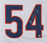 Brian Urlacher Chicago Signed White Football Jersey HOF 18 Inscribed BAS