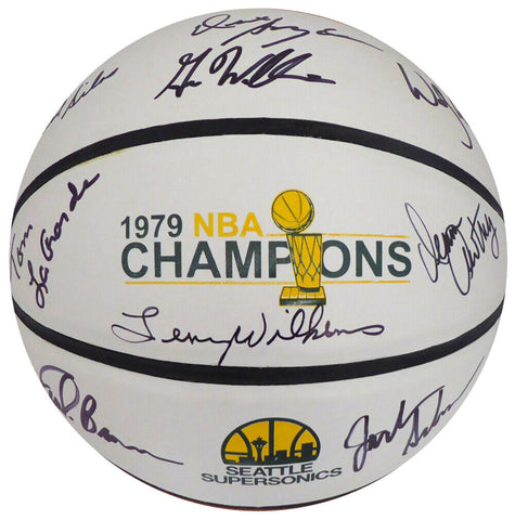 1978-79 NBA CHAMP SUPERSONICS AUTOGRAPHED BASKETBALL 9 SIGS WILKENS MCS 145851