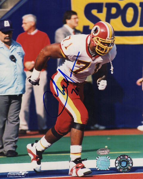 Charles Mann Signed Washington Football Team White Jersey 8x10 Photo - (SS COA)