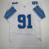 Autographed/Signed Tyleik Williams Detroit White Football Jersey Beckett BAS COA