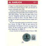 Al Barlick Autographed/Signed MLB 1990 TM Umpires #71 Trading Card Beckett 57815