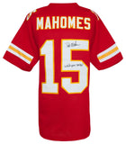 Pat (Patrick) Mahomes Sr Signed Red #15 Custom Football Jersey w/Daddy? (SS COA)