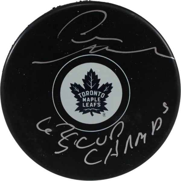 Pete Stemkowski Autographed Toronto Maple Leafs Logo Puck 67 SC Champs JSA 53995