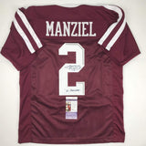 Signed JOHNNY MANZIEL 12 Heisman Texas A&M Maroon Jersey JSA COA