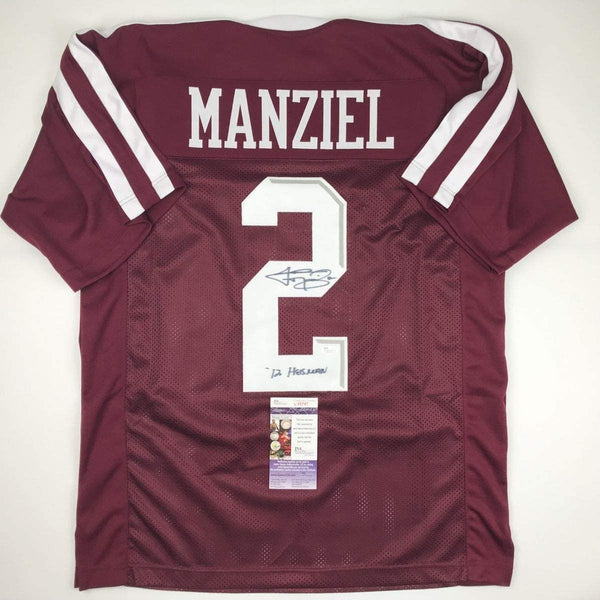 Signed JOHNNY MANZIEL 12 Heisman Texas A&M Maroon Jersey JSA COA