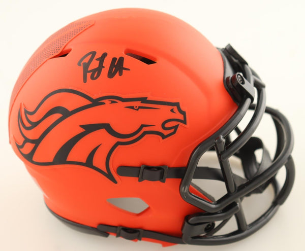R J Harvey Signed Denver Broncos Rave Speed Mini Helmet (JSA) ExUCF Running Back