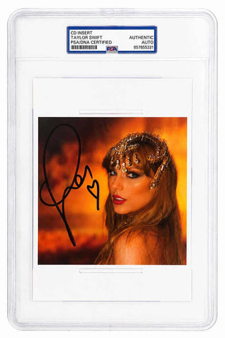 Taylor Swift Signed 'Life Of A Showgirl' (Close Up) 5x5 CD Insert w/Heart - PSA