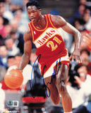 Dominique Wilkins Autographed 8x10 Photo Atlanta Hawks Beckett BAS QR #BS12931