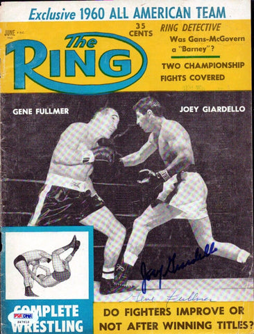 Gene Fullmer & Joey Giardello Autographed The Ring Magazine Cover PSA/DNA S47616