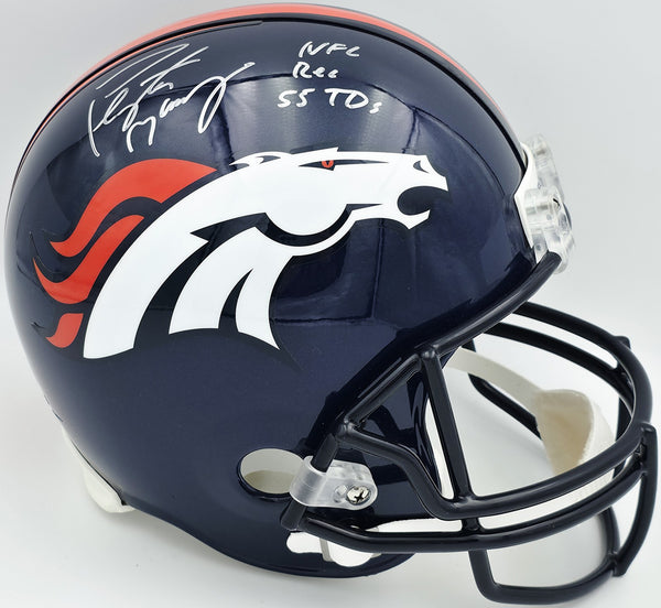 Peyton Manning Autographed Broncos Full Size Helmet NFL Rec 55 TDs Fanatics Holo