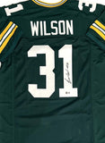 Packers Running Back EMANUEL WILSON Signed Custom Replica Green Jersey AUTO BAS