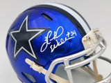 Herschel Walker Signed Dallas Cowboys Flash Blue Speed Mini Helmet Beckett