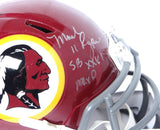 Mark Rypien & Doug Williams Signed WFT Speed Mini Helmet w/SB MVP-Beckett W Holo