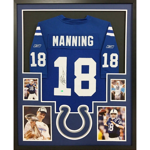 Peyton Manning Autographed Signed Framed Colts Jersey MOUNTED MEMORIES