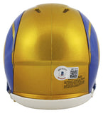 Rams Eric Dickerson HOF 99 Authentic Signed Flash Speed Mini Helmet BAS Witness