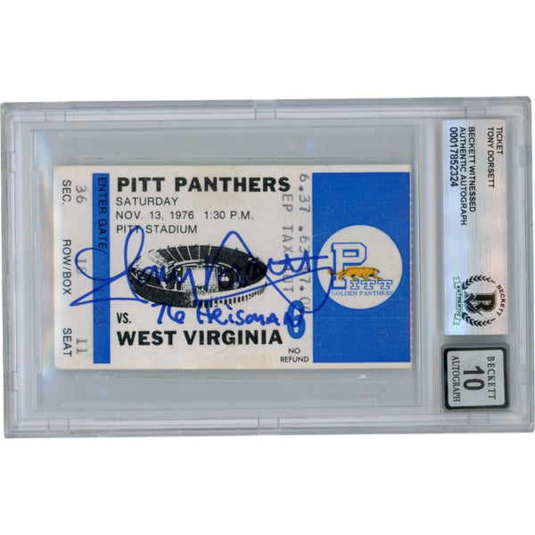 Tony Dorsett Autographed 11/13/76 Ticket Stub Heisman Slabbed Beckett 50634