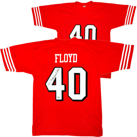 SAN FRANCISCO 49ERS WILLIAM FLOYD AUTOGRAPHED RED JERSEY BECKETT BAS QR 221158