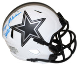 Roger Staubach Autographed Cowboys Lunar Mini Helmet HOF 85 Beckett 36157