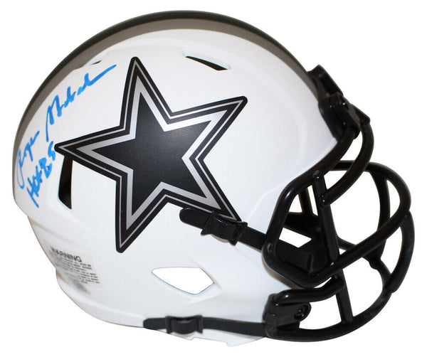 Roger Staubach Autographed Cowboys Lunar Mini Helmet HOF 85 Beckett 36157
