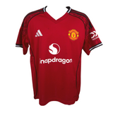 Bruno Fernandes Signed Manchester Utd Home Soccer Jersey #8 with Beckett Witness