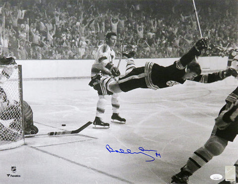 Bobby Orr Signed Boston Bruins Flying Action 16x20 Photo - (JSA COA)