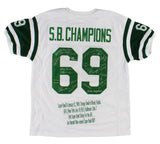 1969 NY Jets Alumni Signed Custom S.B. Champions White NFL Jersey-Joe Namath