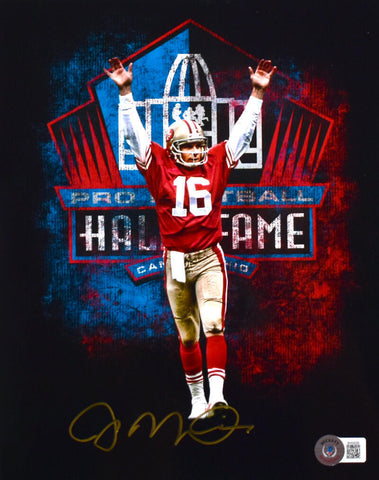 Joe Montana Signed San Francisco 49ers 8x10 Photo W/ HOF Logo- Beckett Holo
