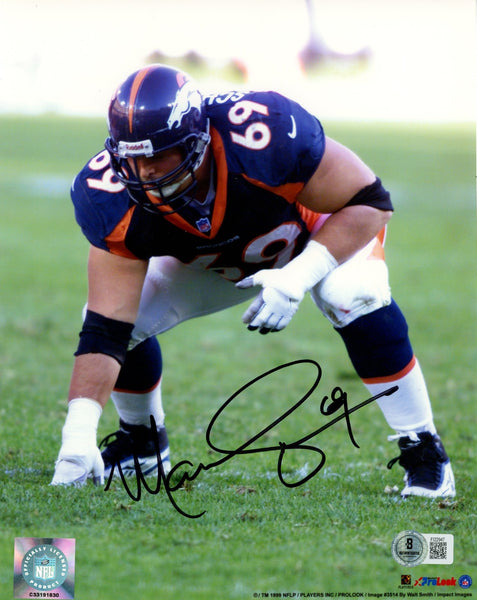 Mark Schlereth Autographed/Signed Denver Broncos 8x10 Photo Beckett 57764