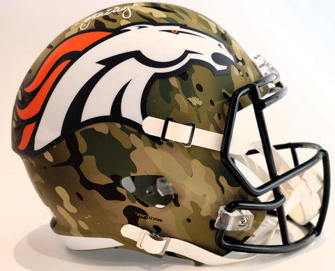John Elway Replica Camo Helmet Beckett COA