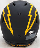 Justin Herbert Auto Chargers Eclipse Black Full Size Helmet 2020 NFL OROY Scuff