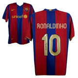 Ronaldinho Signed FC Barcelona Home Soccer Jersey #10 with Beckett COA