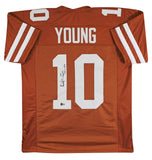 Texas Vince Young "05 Nat'l Champs" Signed Burnt Orange Pro Style Jersey BAS Wit