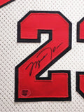 Bulls Michael Jordan Autographed Framed Nike 1998-99 Retirement Jersey UDA Holo