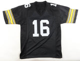 Chuck Long Signed Iowa Hawkeyes Black Jersey (JSA) Detroit Lions #2 QB 1986-1884