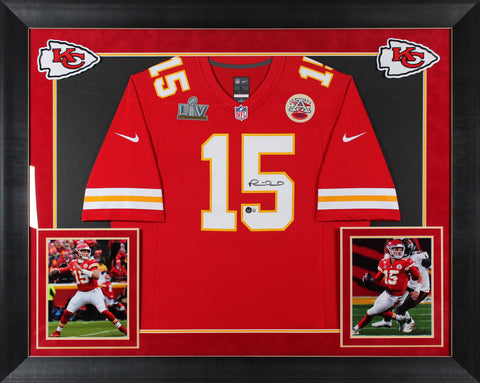 Chiefs Patrick Mahomes Authentic Signed Red Nike Game Framed Jersey BAS Witness