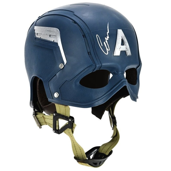 Chris Evans Autographed Marvel Captain America 1:1 Scale Prop Replica Helmet