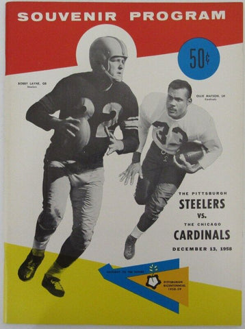 December 13, 1958 NFL Football Game Program Steelers vs. Cardinals 183109