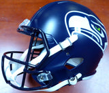 RUSSELL WILSON AUTOGRAPHED SEAHAWKS SPEED FULL SIZE HELMET IN SILVER RW 113611