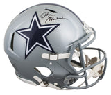 Cowboys Roger Staubach Signed Full Size Speed Proline Helmet W/ Case BAS Witness