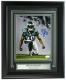 Brian Dawkins Signed Framed Philadelphia Eagles 8x10 Dark Smoke Photo JSA ITP
