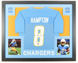 Omarion Hampton Signed Las Angeles Chargers 35"x43" Framed Jersey (Beckett) R.B.