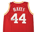 HOUSTON ROCKETS ELVIN HAYES AUTOGRAPHED SIGNED RED JERSEY JSA STOCK #215704