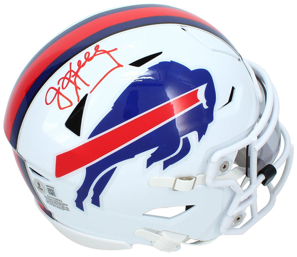 Jim Kelly Autographed (In Red) Buffalo Bills Speedflex Midi Helmet Beckett