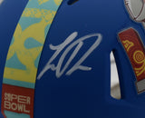 Landon Dickerson Eagles Autographed SB LIX Blue Football Mini Helmet JSA 209877