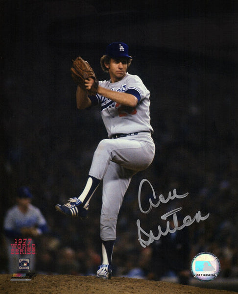 Don Sutton Signed Dodgers 1977 World Series Pitching 8x10 Photo - (SCHWARTZ COA)